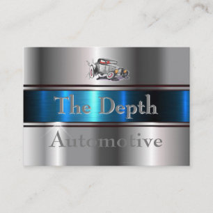 Cobalt Blue & Steel Silver w/Antique Car Business Card