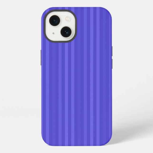 Cobalt Blue Vertical Stripes iPhone Case (Back)