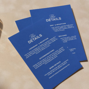 Cobalt Blue Wedding Details Enclosure Card