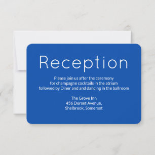 Cobalt Blue Wedding Reception Details Card