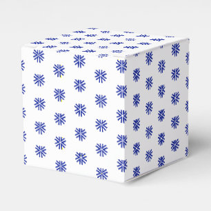 Cobalt Blue White star snowflakes pattern gift Favour Box