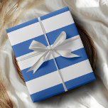 Cobalt Blue White Wide Horizontal Striped Wrapping Paper<br><div class="desc">Cobalt Blue and White Wide Horizontal Striped Wrapping Paper</div>