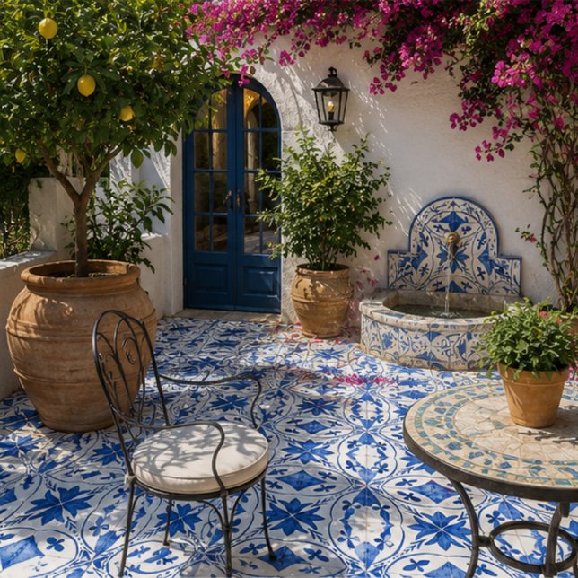 Cobalt Breeze Hand-Painted Blue Mediterranean Tile (Creator Uploaded)