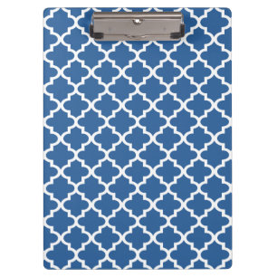 Cobalt Bright Blue Moroccan Tile Trellis Clipboard
