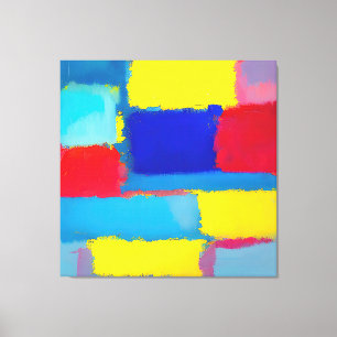 "Cobalt Carnival" Abstract Art Canvas Print