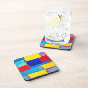 "Cobalt Carnival" Abstract Art Coaster