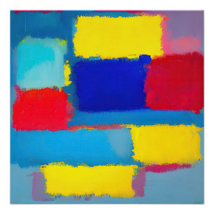 "Cobalt Carnival" Abstract Art Poster