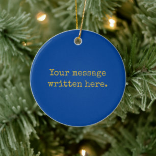 Cobalt Custom Your Text Here Personalised Quote Ceramic Tree Decoration