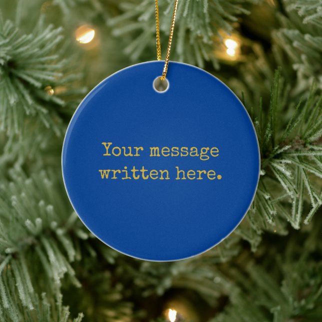 Cobalt Custom Your Text Here Personalised Quote Ceramic Tree Decoration (Tree)