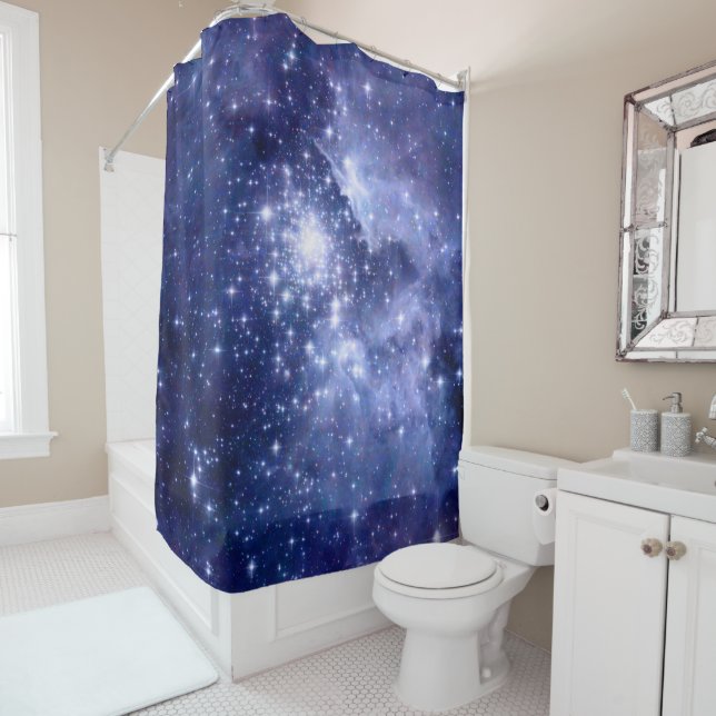 Cobalt Dreams Stars Galaxies Space Universe Shower Curtain (In Situ)
