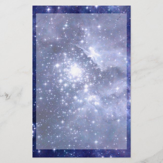 Cobalt Dreams Stars Galaxies Space Universe Stationery (Front)
