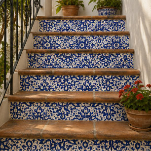 Cobalt Heritage Classic Blue and White Geometric  Tile