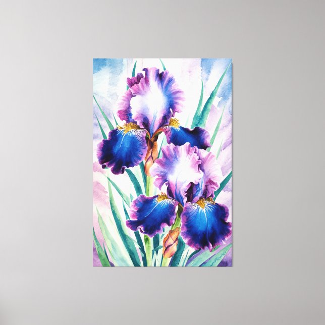 *~* Cobalt Iris  Flower Artsy Iris Painting AP84 Canvas Print (Front)