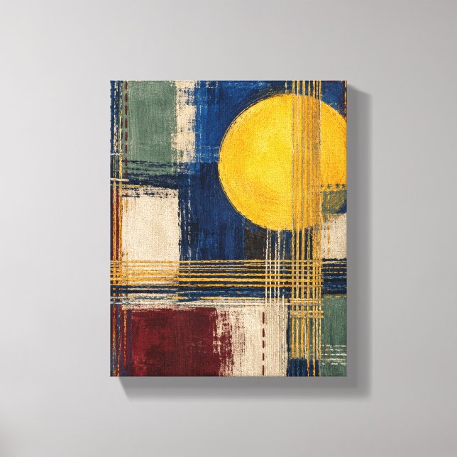 Cobalt Loom with Canary Threads Canvas Print (Front)