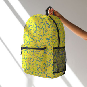 Cobalt Scribble Rings – modern Pattern Printed Backpack