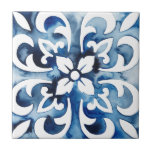 Cobalt Tile II<br><div class="desc">Cobalt Tile II by Grace Popp. Blue tile-like pattern featuring a floral design.</div>