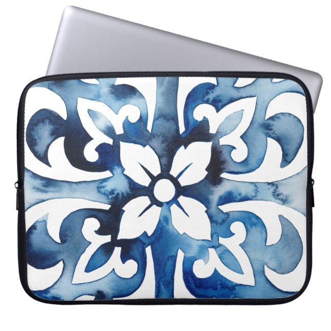 Cobalt Tile II Laptop Sleeve (Front)