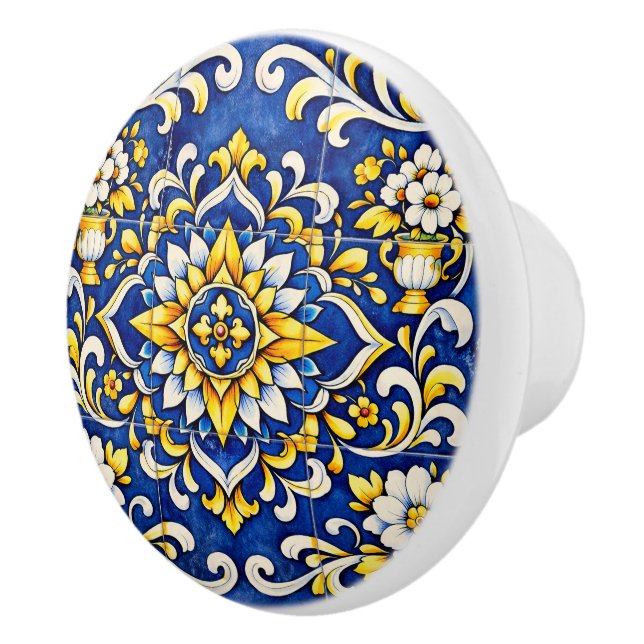 Cobalt Vase Azulejo Ceramic Pull (Right)