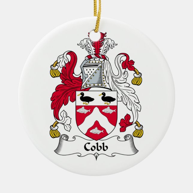 Cobb Family Crest Ceramic Tree Decoration (Front)