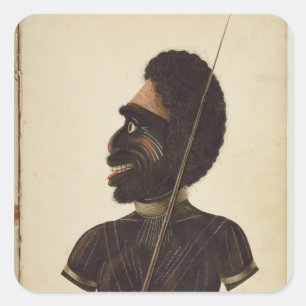 Cobbawn Wogi, native chief of Port Stephen Square Sticker