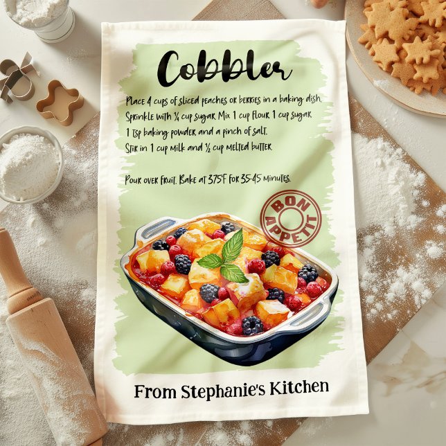 Cobbler Recipe Personalised Tea Towel (Creator Uploaded)