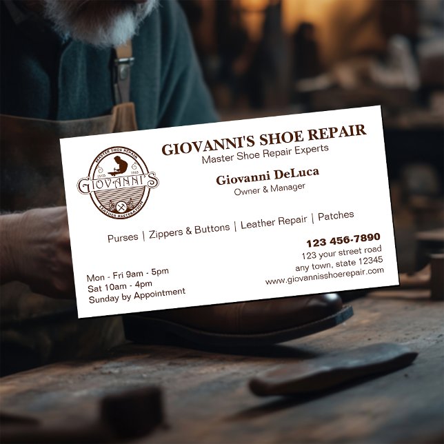 Cobbler Shoe Repair Business Card (Creator Uploaded)