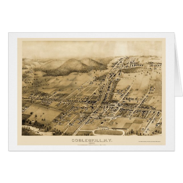 Cobbleskill, NY Panoramic Map - 1883 (Front Horizontal)