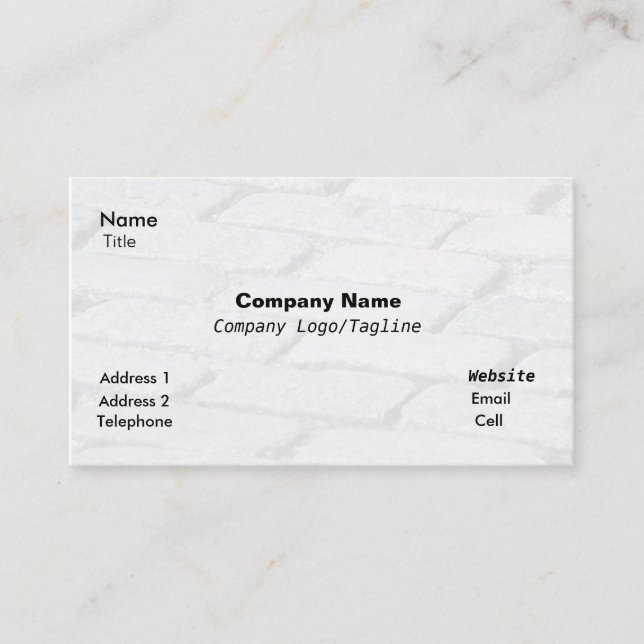 Cobblestone Abstract Business Card (Front)