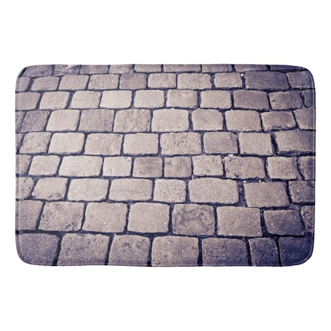 Cobblestone Street Detail, Horizontal Bath Mat (Front)