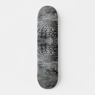Cobblestones grey mist etching graphic art skateboard