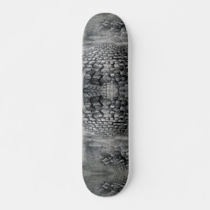 Cobblestones grey mist etching graphic art  skateboard