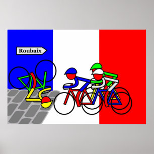 Cobblestones near Roubaix - Tour de France Poster