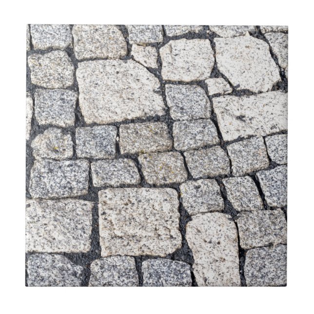 Cobblestones of a street in detail tile (Front)