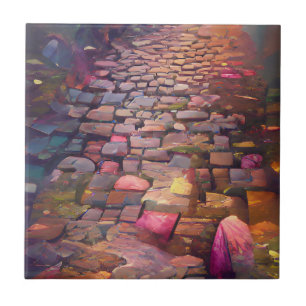 Cobblestones psychic colours graphic art  tile