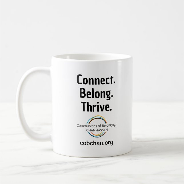 CoBC Mug - Connect Belong Thrive (Left)
