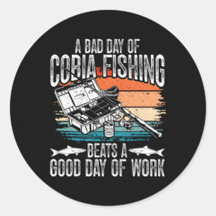 Cobia Fisherman Lure Fishing Rod Equipment Cobia F Classic Round Sticker