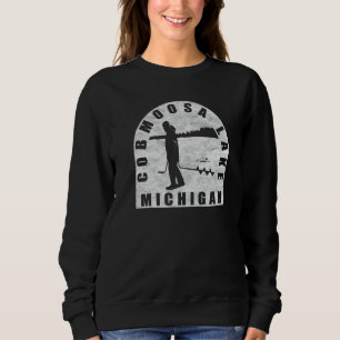 Cobmoosa Lake Ice Fishing Michigan Sweatshirt