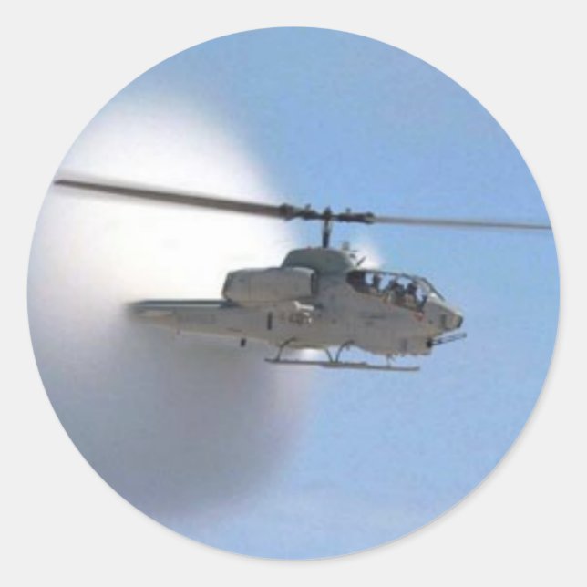 cobra helicopter classic round sticker (Front)