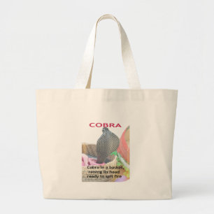 Cobra in a Basket Ready to spit Fire Large Tote Bag