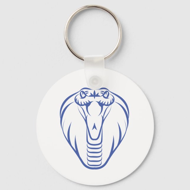 Cobra Snake Blue Predator Boa Reptile  Key Ring (Front)