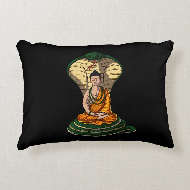 Cobra Snake Buddha Zen Yoga Meditation Decorative Cushion (Front)