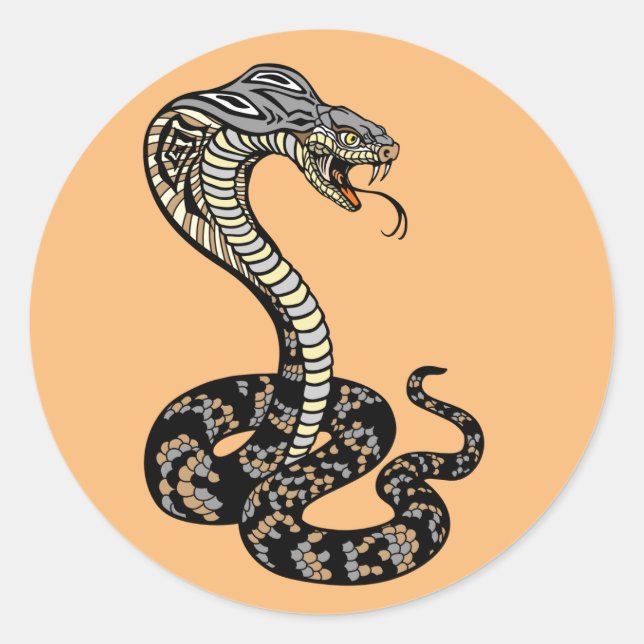 cobra snake classic round sticker (Front)