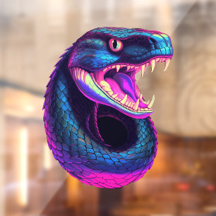 Cobra Snake in Vaporwave Aesthetic Style