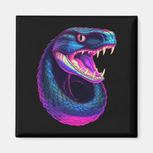 Cobra Snake in Vaporwave Aesthetic Style Magnet
