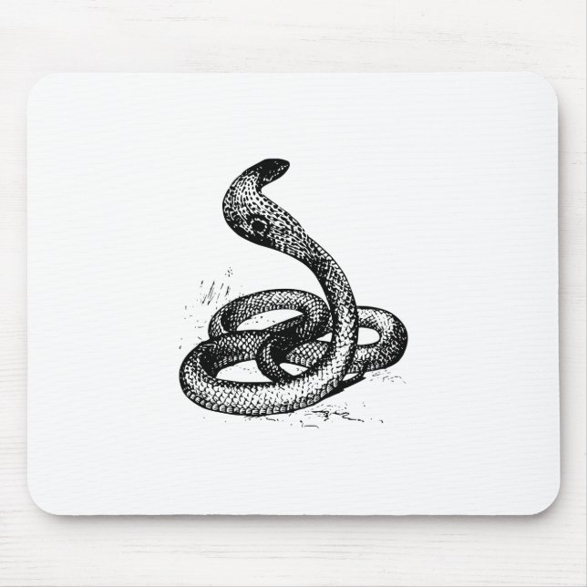 Cobra Snake Silhouette Mouse Pad (Front)