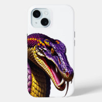 Cobra snake with vvibrant purple and yellow scales