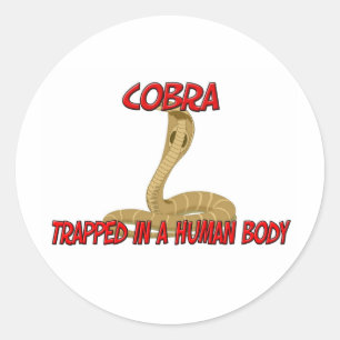 Cobra trapped in a human body classic round sticker