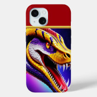 Cobra vibrant red purple white and yellow scales