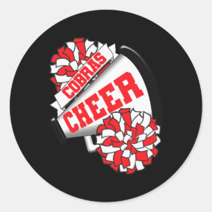 Cobras Cheer For Cheerleading Spirit R Classic Round Sticker