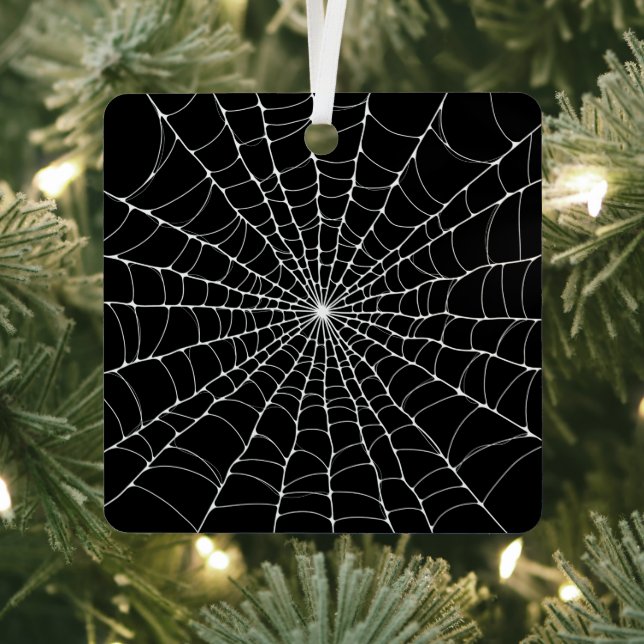 Cobweb Goth Metal Tree Decoration (Insitu)